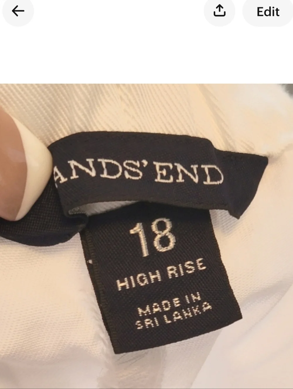 LAND'S END High Rise White Shorts Size 18
